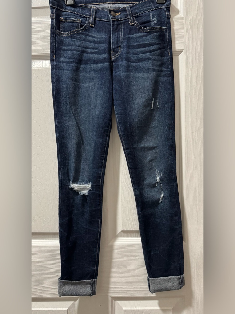 Flying Monkey Dark Indigo Distressed Skinny Jeans